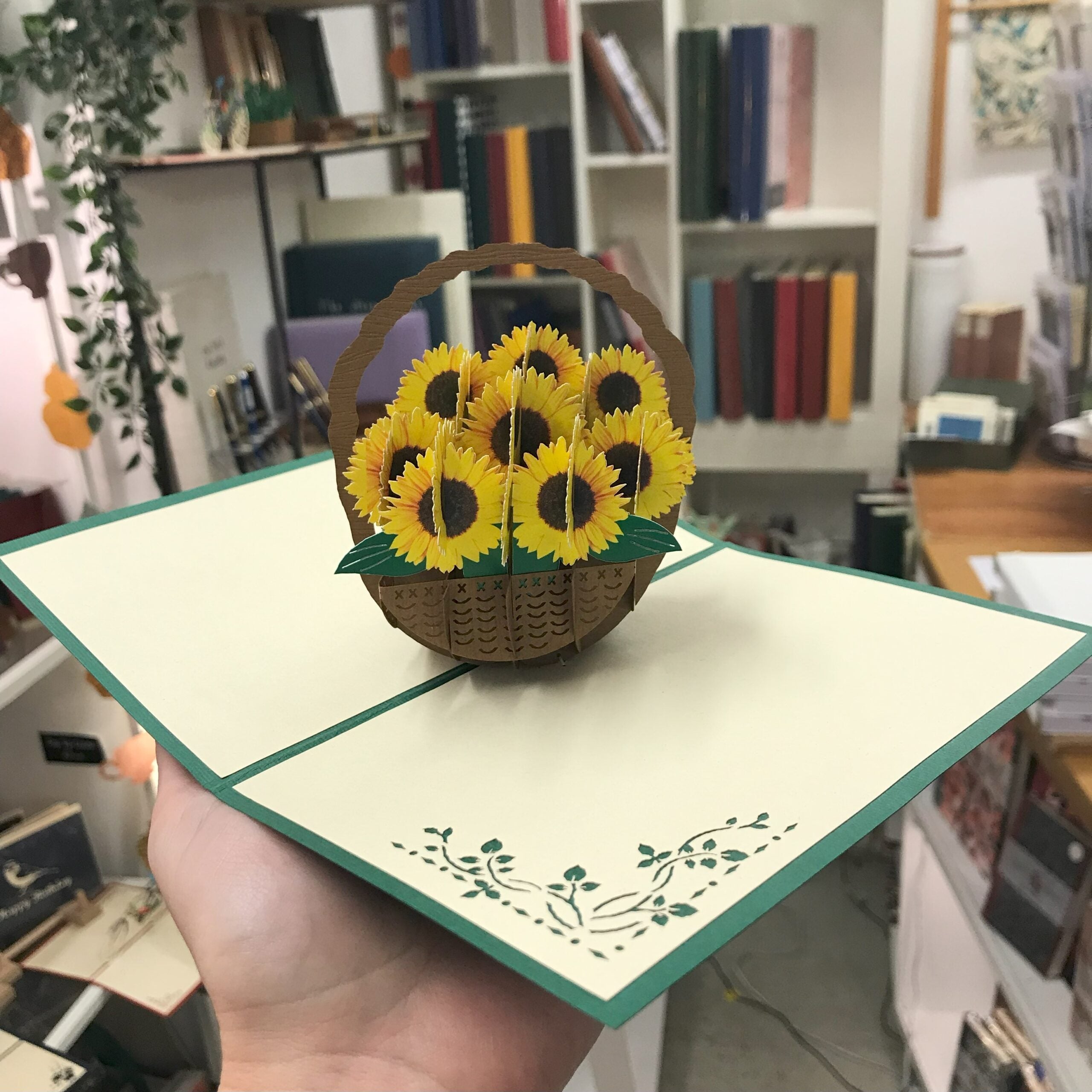 Sunflower Pop up card Hubert Bookbindery Cork city Ireland