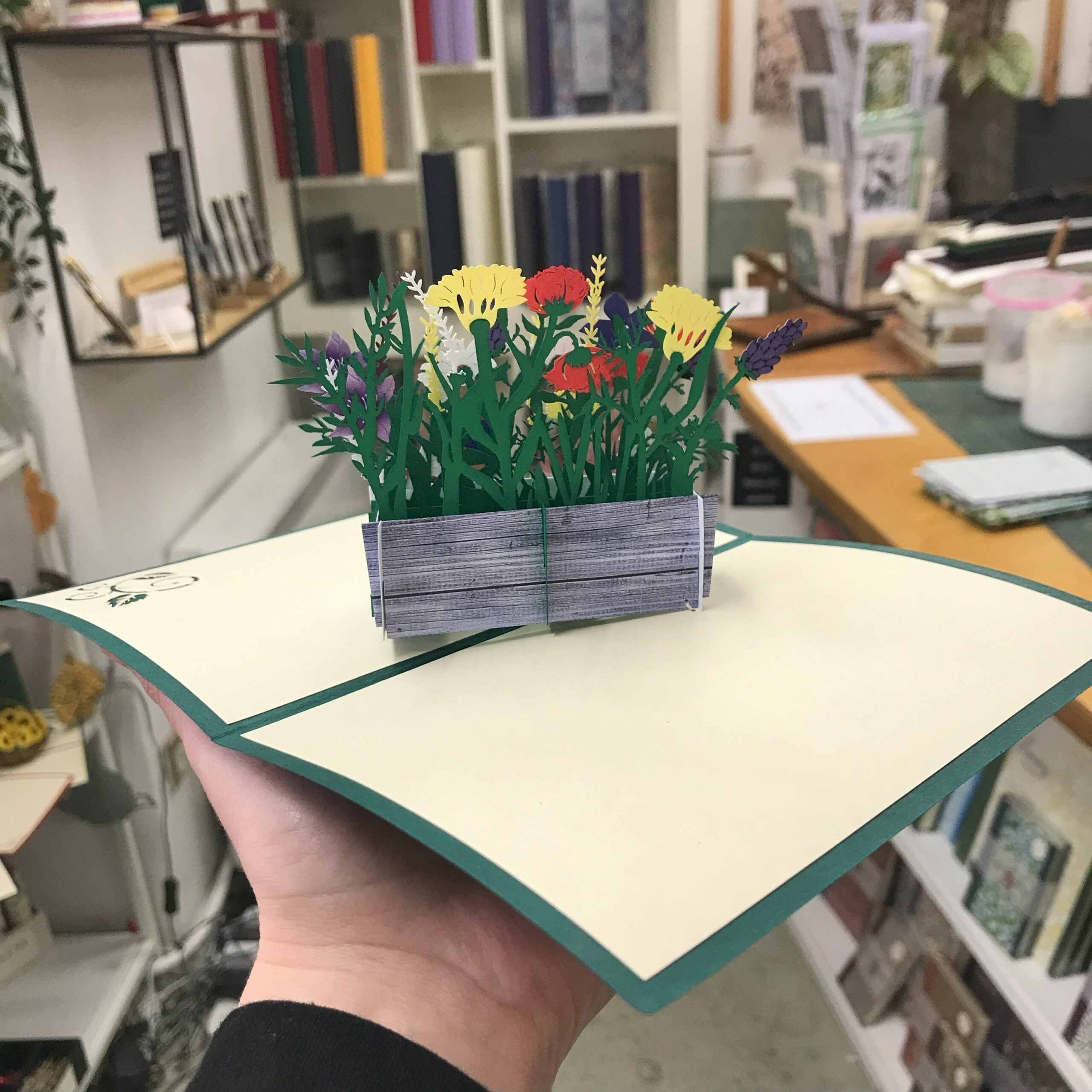 Window box pop up card Hubert Bookbindery Cork City Ireland