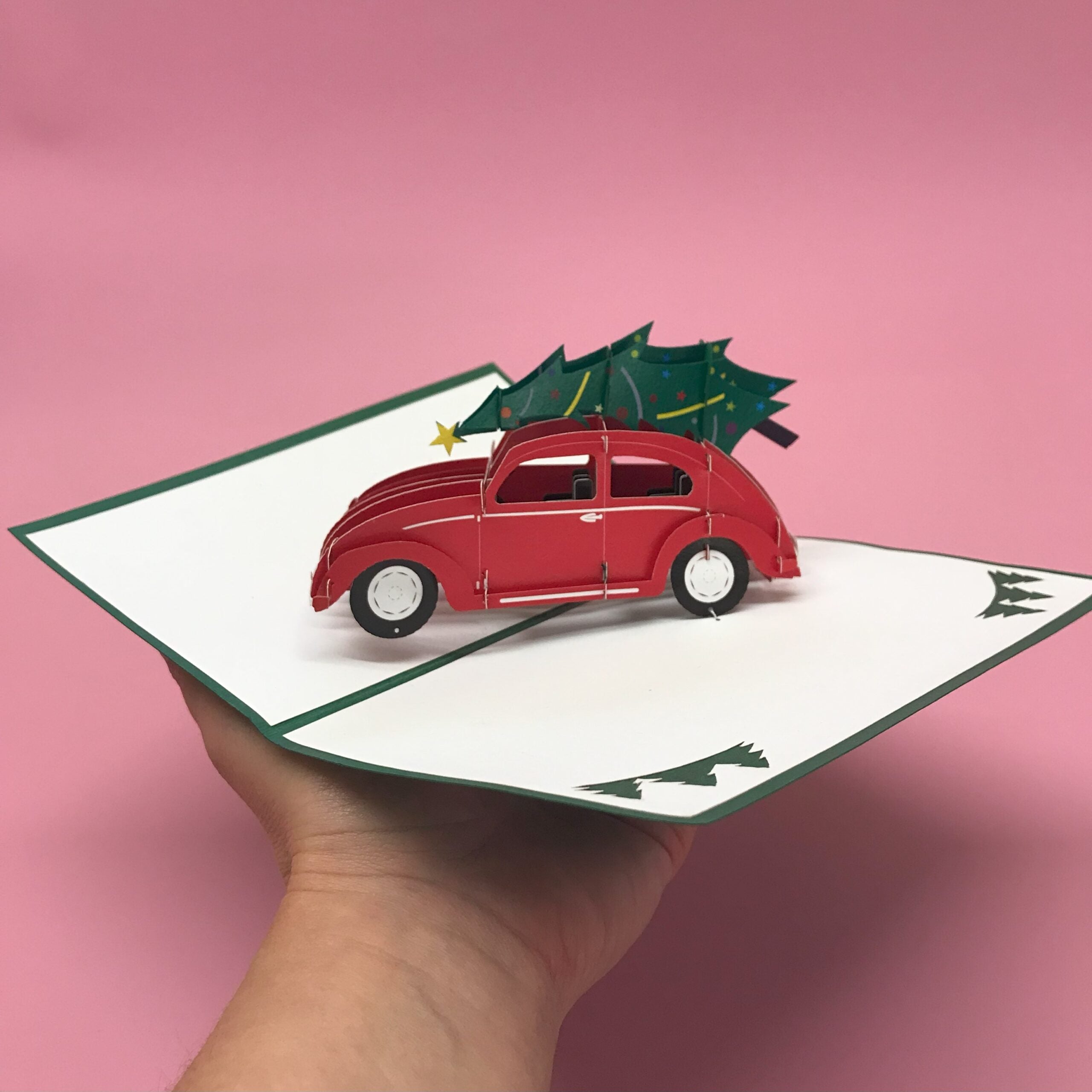 Christmas Car Pop up Christmas Card Hubert Bookbindery Cork City Ireland