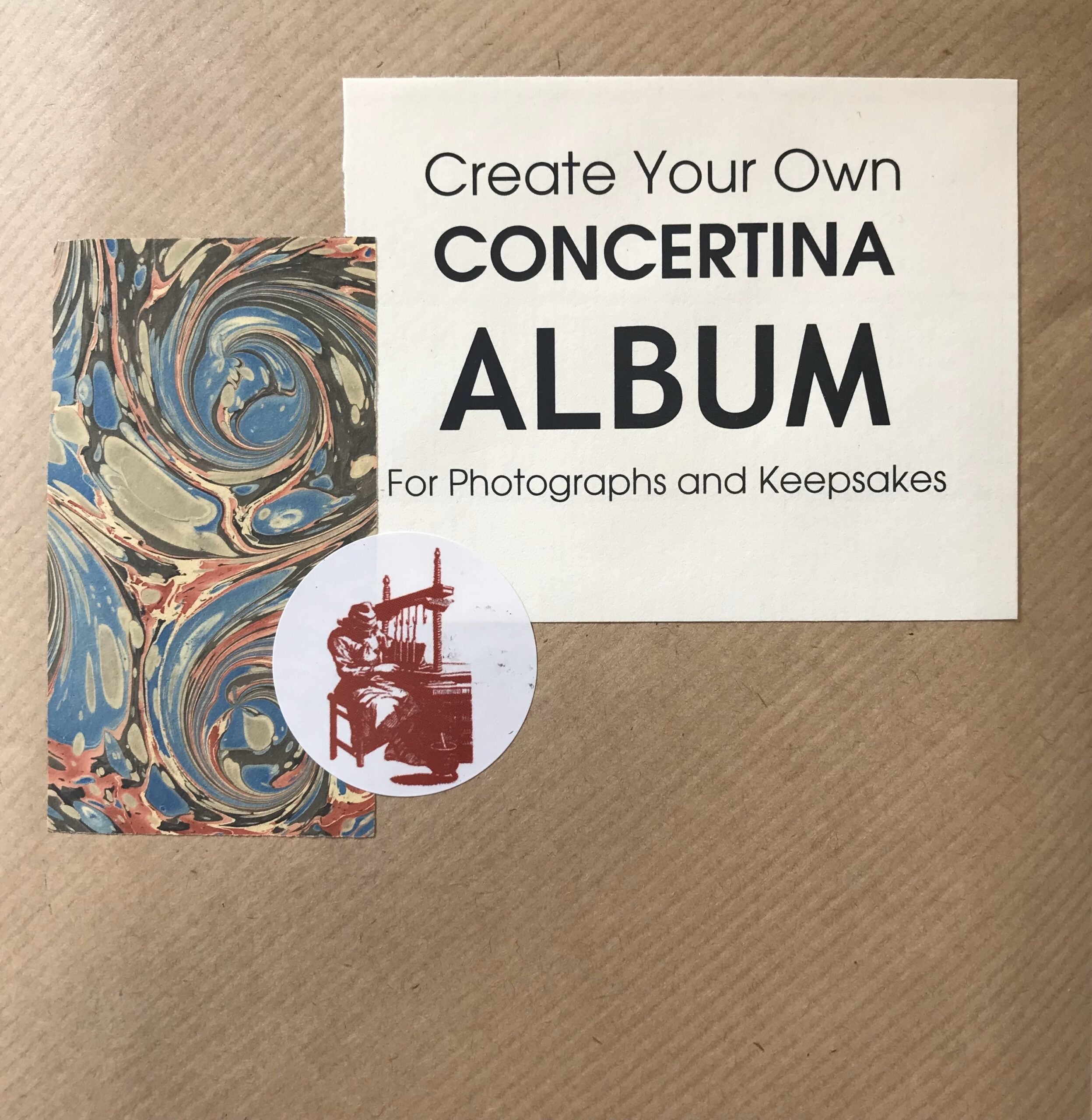 Create your own concertina album Blue swirl Hubert Bookbindery Cork City Ireland